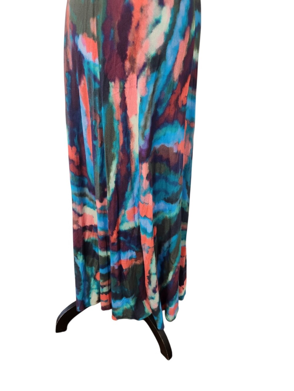 Soft Surroundings Maxi Zina Dress Small Colorful Tie Dye V Neck Short Sleeve - Picture 3 of 10